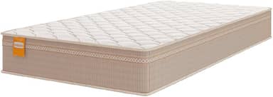 Colchão Solteiro Molas Qatar 88x188x22cm Bege/Branco Inducol - Suporta Até 200 Kg Por Pessoa