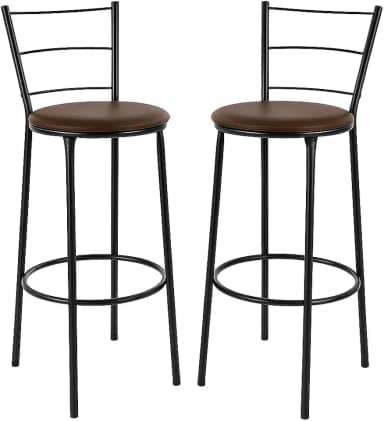 Kit 2 Banquetas Alta Banco Bistro Desmontavel Preto Balcao Cozinha Área Gourmet 90cm Altura (VERMELHO) (MARROM)