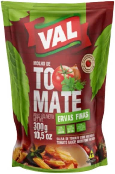 VAL Molho De Tomate Ervas Finas Val Sachê 300G