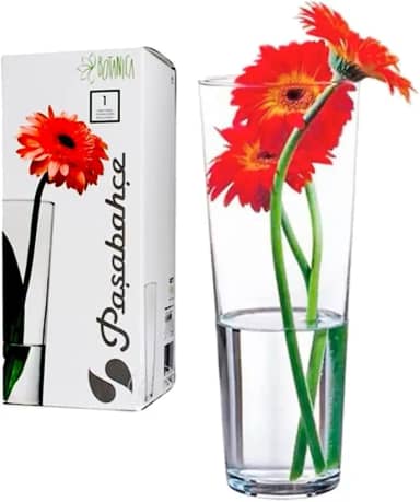 Vaso de Vidro Flora Pasabahçe, 26cm de Altura, 10cm de Diâmetro, Transparente, 1,5L