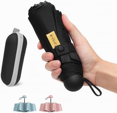 Guarda chuva de Bolso Ultra Compacto e Versátil – Mini Guarda-chuva Dobrável com Proteção UV, Leve e Portátil – Inclui Estojo Estilo Cápsula para Chuva e Sol