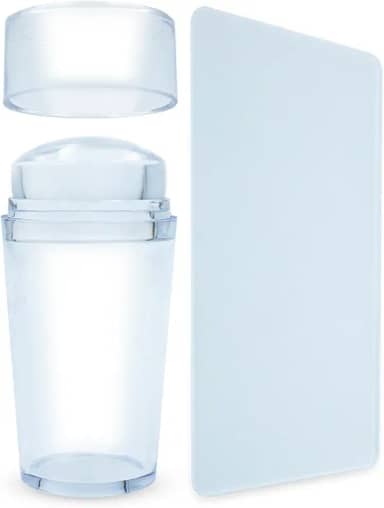 Kit 3 Carimbos de Silicone Francesinha Unhas com Raspador