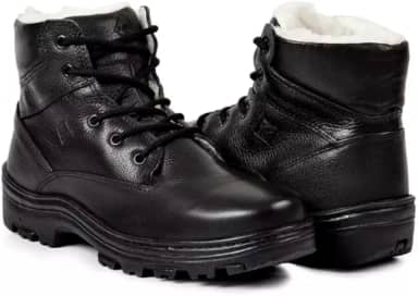 Bota Masculina de Inverno em Couro Forrada com Lã Imperméavel - Hamburgo
