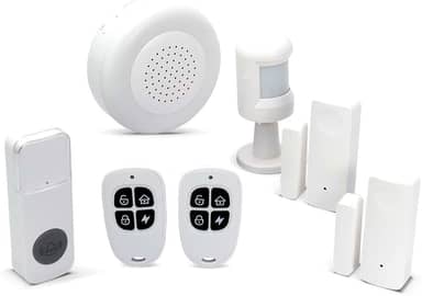 EKAZA Kit Alarme 2 Sensores Abertura + 1 Sensor Presença + 2 Controle + Sirene + Campainha - EKJM-T3231