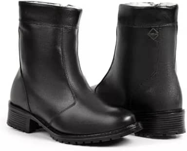 Bota Feminina de Inverno em Couro Forrada com Lã Impermeável - Viena