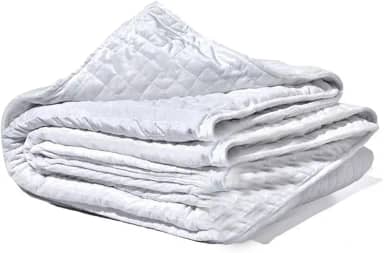 Cobertor pesado para adultos, cobertor ponderado único/duplo com contas de vidro premium de lã de cordeiro para todas as estações, distribuição de peso uniforme branco 228,6 cm x 228,6 cm 16 kg