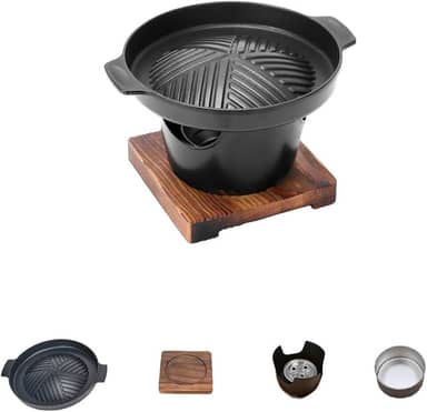 Churrasqueira a carvão, churrasqueira Yakiniku de mesa, churrasqueira coreana portátil, 19 cm (pessoa única)