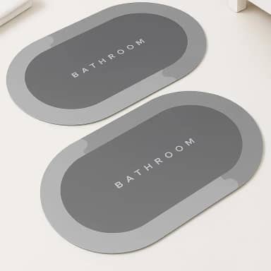 Kit 2 Tapetes Super Absorventes Antiderrapantes Secagem Rápida Para Banheiro Cozinha Lavanderia Soft Ultra Absorção Lavável Conforto e Segurança em Dobro (CINZA)