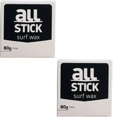 Parafina Surf All Stick 80g Parafina para prancha de surf, longboard, Skimboard, Funboard - Kit c/ 2 und + raspador (Água Morna: 20C° e 25C°)