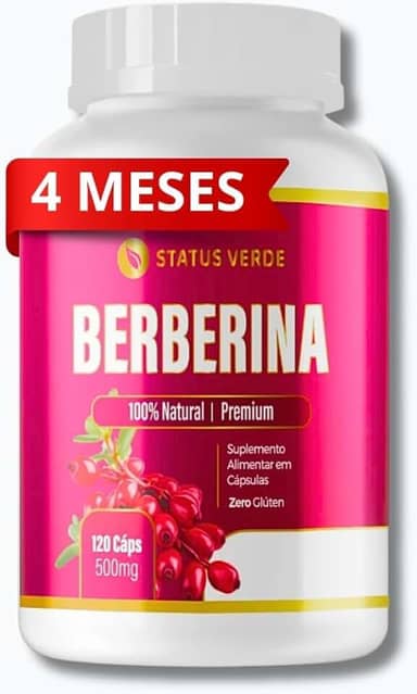 Berberina Premium Pura 120 Cápsulas 500mg [4 Meses de Duração]
