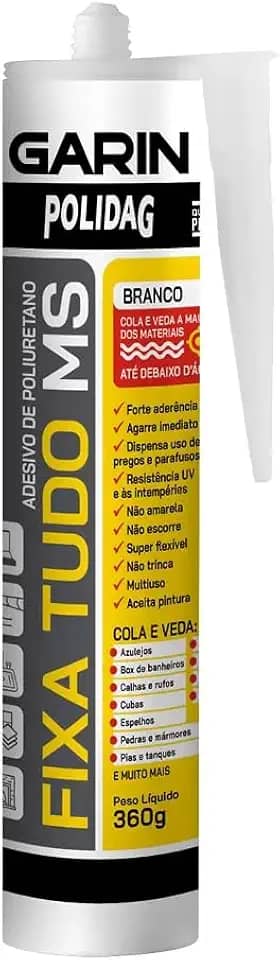 Adesivo Cola Sela Veda Fixa Tudo Alta Performance Polidag Branco 360g Cola Até Embaixo d'Água