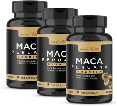 Maca Peruana Premium 120 Cápsulas - 3 Frascos
