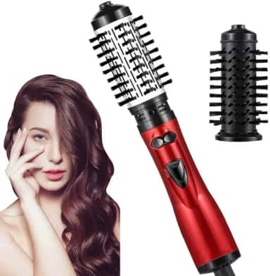Escova Secadora e Modeladora Rotativa 4 em 1 – Alisa, Enrola, Modela e Seca com Íons Negativos, 360° de Rotação, 2 Temperaturas, Revestimento Cerâmico 110v