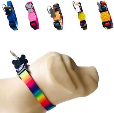 Coleira para Cachorros com Pingente para Identificação PP, Tamanho Ajustável, Confortável e Resistente