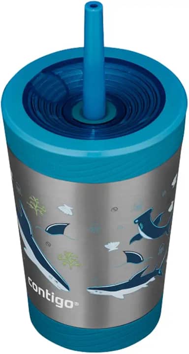 Copo Térmico Infantil Inox 354ml Tubarão Contigo