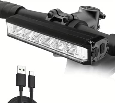 Farol de Bike com 6 leds e Barra de Led Luz Diurna Para Bicicleta