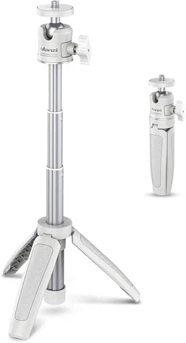 Tripé com haste de extensão ULANZI Minitripé de selfie para iPhone 13 Pro Max, Samsung, OnePlus, Google Smartphone, Canon G7X Mark III, Sony RX100 VII A6400, câmeras de vlogging branco (off-white)