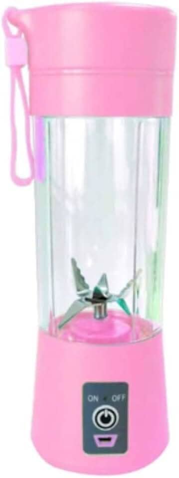 Mini Liquidificador Portátil Shake Usb 6 Laminas Recarregador Portátil Cor:Rosa