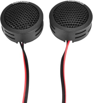 Timpano TPT-ST1 Dome Tweeter, conjunto de tweeter de 2,5 cm para áudio de carro, tweeters de montagem em ângulo ou superfície, domo macio de 4 Ohm de 180 watts para áudio automotivo profissional (par)