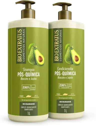 Kit Shampoo e Condicionador Bio Extratus Pós Química Abacate 1L