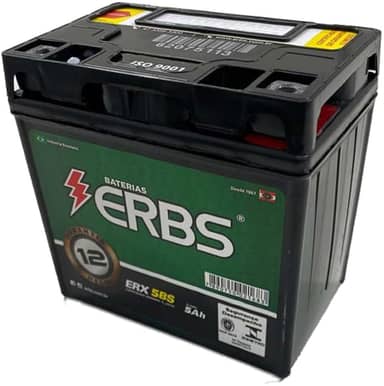 Bateria AGM SELADA ERBS de 5Ah para Titan 150 / Titan 160 / BIZ/POP/Cargo, Premium, 12V (Preto)