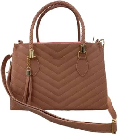 Bolsa Feminina, Alça de Ombro Removível, Couro Sintético Preto, Detalhes em Metal Dourado