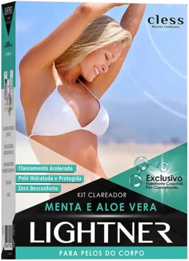 Kit Clareador Descolorante Lightner com Menta e Aloe Vera para Clareamento Acelerado Cuidados Pós-Clareamento Pele Suave e Refrescante 200g