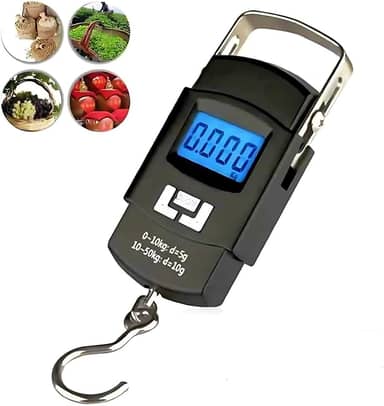 Balança Portátil Digital Vertical De Mão Para Mala Bagagem Pesca Hortifrutim - Que Cabe No Bolso De Até 50 Kg