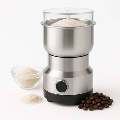 Moedor de Café Elétrico 110V para Grãos e Sementes, 150W, Inox com 4 Lâminas de Aço, Triturador de Grãos Compacto para Especiarias e Alimentos Secos