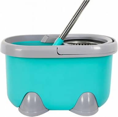 Mop Profissional Giratório Cesto Inox Grande 18 Litros Cabo Retrátil