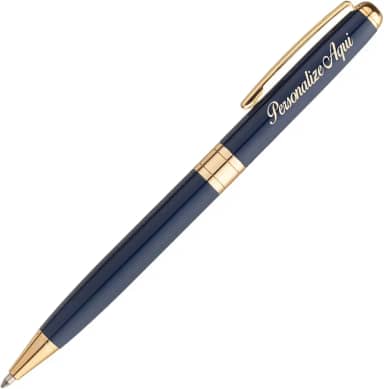 Caneta Personalizada Crown Treasure Esferográfica Diversas Cores Gravação Nome Simbolo Luxo + Estojo Crown (AZUL)