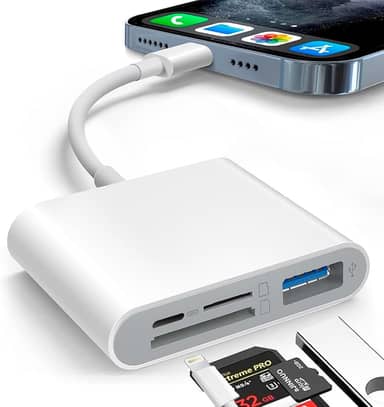 Adaptador Leitor Cartão Sd Tf Usb 3.0 Para iPhone 14 13 12 11 XS X 8 E iPad Câmera Lightning para USB OTG