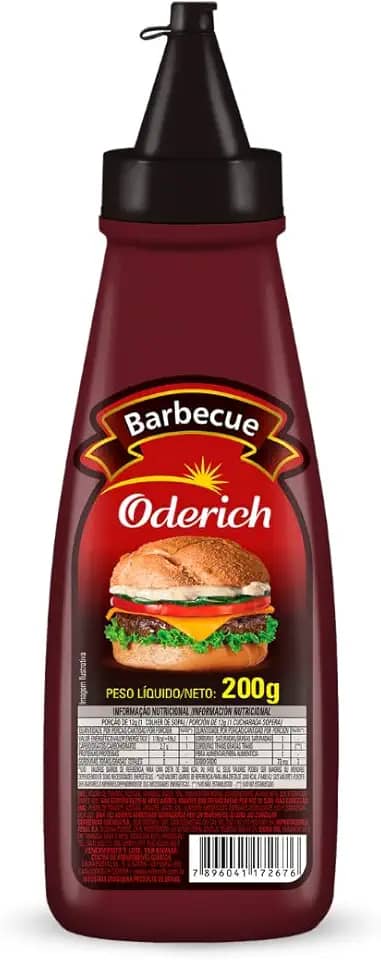 Molho Barbecue Bisnaga Oderich 200G, Molho De Tomate Defumado Com Especiarias, Marrom, Sabor Intenso E Levemente Adocicado, Textura Cremosa E Homogênea, Pronto Para Consumo E Ideal Para Churrascos E