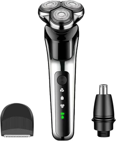 Barbeador elétrico masculino 5 em 1, barbeador recarregável tipo C