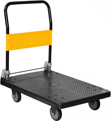 Carrinho De Carga Multiuso Plataforma Aba Dobrável Capacidade 150kg Tcp-150 The Black Tools Cor Preto