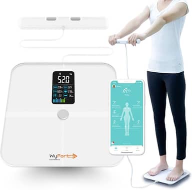 Balança Bioimpedância Smart Display 8 Sensores com Display VA WF04 Balança Digital Corporal Banheiro Fitdays com Homologação Anatel