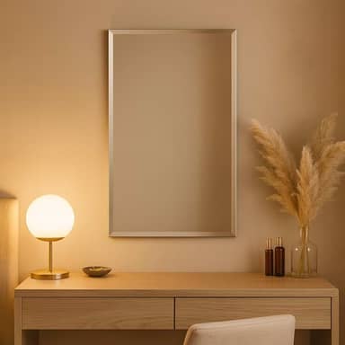 Espelho Adesivo Premium Acrílico Retangular 40x90cm, Antioxidante, Com Bisotê, Para Banheiro, Quarto, Seguro E Fácil De Instalar, Marca VARENZIA