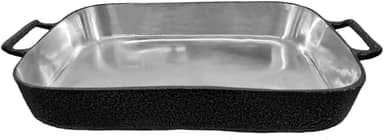 Forma Assadeira Tabuleiro Para Frango 28 cm Aluminio Preto Com Alças