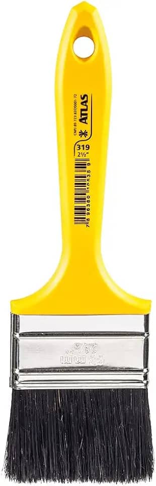 Atlas - Trincha Média de 2 1/2 Polegadas com Cerdas Pretas para Pintura de Esmalte Sintético ou Base Água
