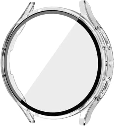 CORONITAS Capa Protetora para Samsung Galaxy Watch 7, 44mm e 40mm, Película 5D Interna, Proteção 360° (Transparente, 40mm)