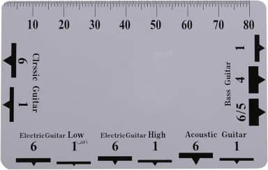 Medidor de ação de cordas, 2 peças, régua de ação de corda, ferramenta de medição Luthier dupla face de plástico para baixo de guitarra, acessórios de guitarra