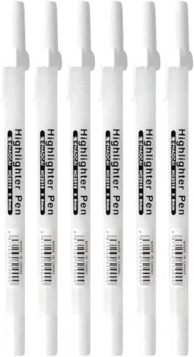 Kit Caneta Gel Branca tipo Gelly Roll Fantasminha Mágica Para Marcação Design de Sobrancelha e Desenhos Escola (3)