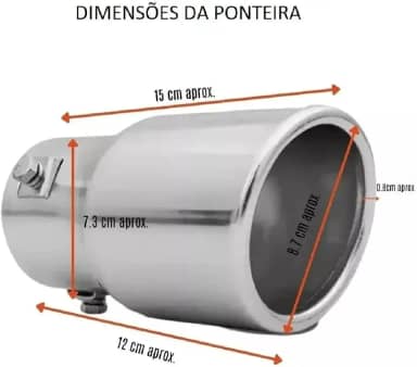 Ponteira Para Escapamento Esportivo Universal Carro (Vermelho)