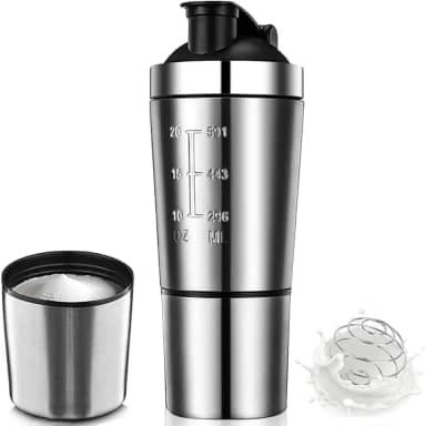 Coqueteleira Whey, Shakeira Whey de 791 ml, Academia de Aço Inoxidável, Suplemento, Garrafa de Seção Dupla