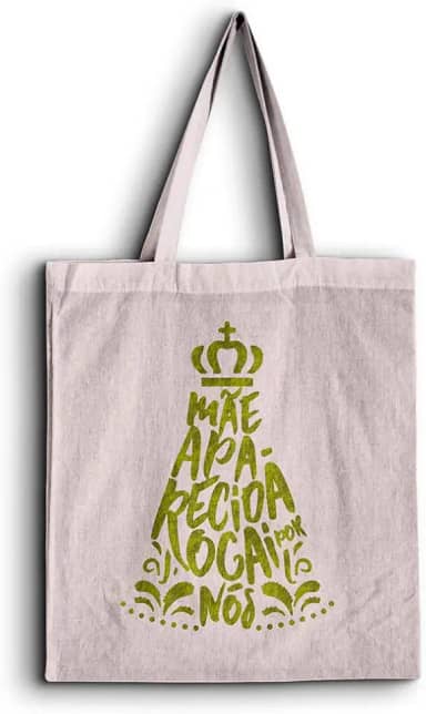 Ecobag Nossa Senhora Rogai Por Nós Bolsa Ecológica Sacola Algodão Cru Cristã Católica Praia REC store