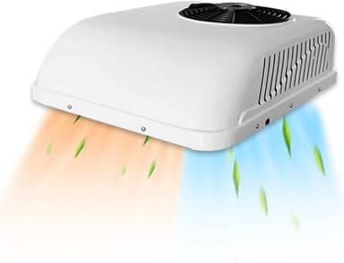Ar condicionado DC 24 V, aquecimento e frio, elétrico, estacionamento no telhado, trailer, ar condicionado 8800BTU 24 volts ac unidade adequada para caminhão, motorhome trailer, compressor de
