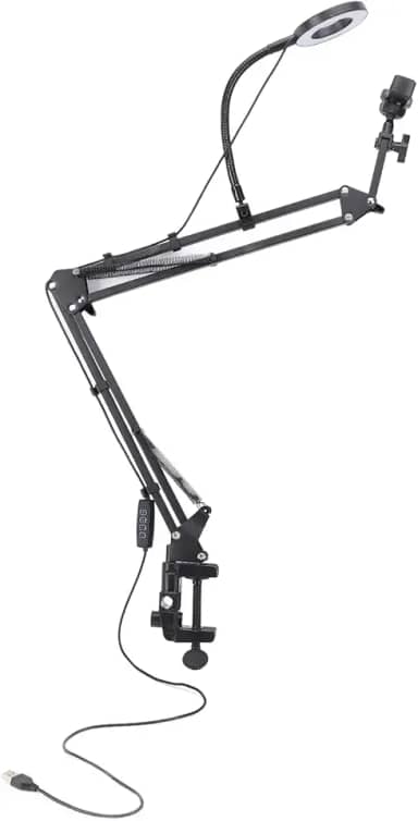 Luz do Anel Selfie Com Suporte de Telefone, Suporte de Braço Articulante Flexível, Suporte de Câmera No Alto Com Luz de Anel para Extensões de Cílios, Tratamentos de Beleza,