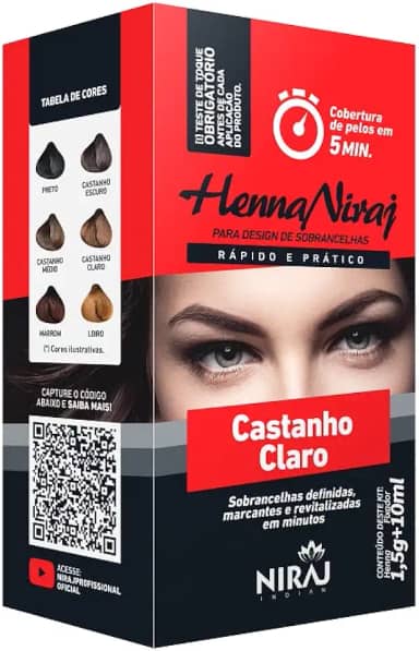 Niraj Henna Para Sobrancelhas Castanho Claro 1 5G