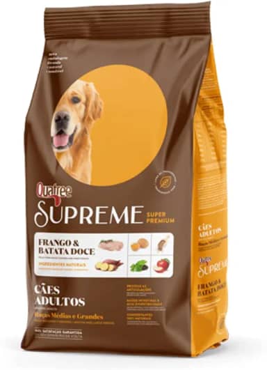 Quatree Supreme Sabor Frango e Batata Doce Cães Adultos Raças Médias e Grandes 15kg