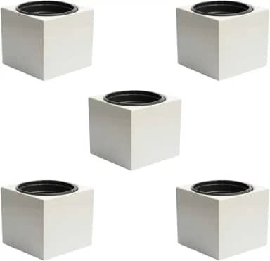 Kit 5 Vasos Autoirrigáveis Liso Minimalista Cor Preto Creme Rosa Salmão Creme Planta Hortaliça Decoração (Cinza Claro)